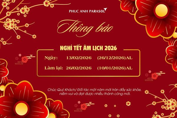 Công Ty TNHH Dù Che Phúc Anh thông báo lịch nghỉ Tết Nguyên đán Bính Ngọ năm 2026